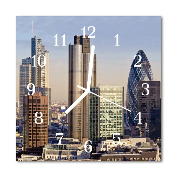 Glasuhr Küchenuhr Skyline