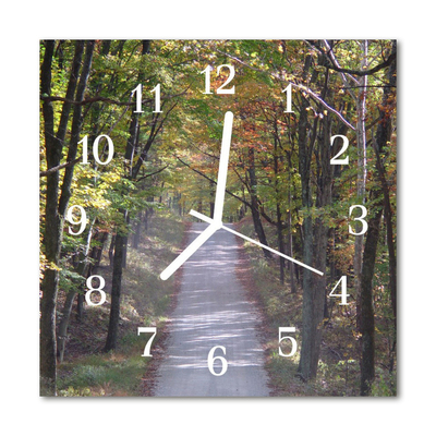 Glasuhr Küchenuhr Waldweg