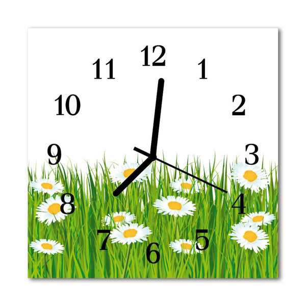 Glasuhr Küchenuhr Gänseblümchen