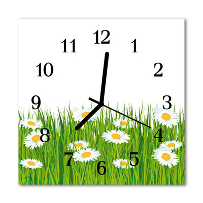 Glasuhr Küchenuhr Gänseblümchen