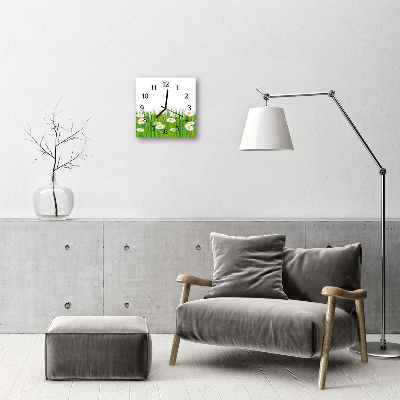 Glasuhr Küchenuhr Gänseblümchen