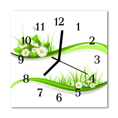 Glasuhr Küchenuhr Gänseblümchen