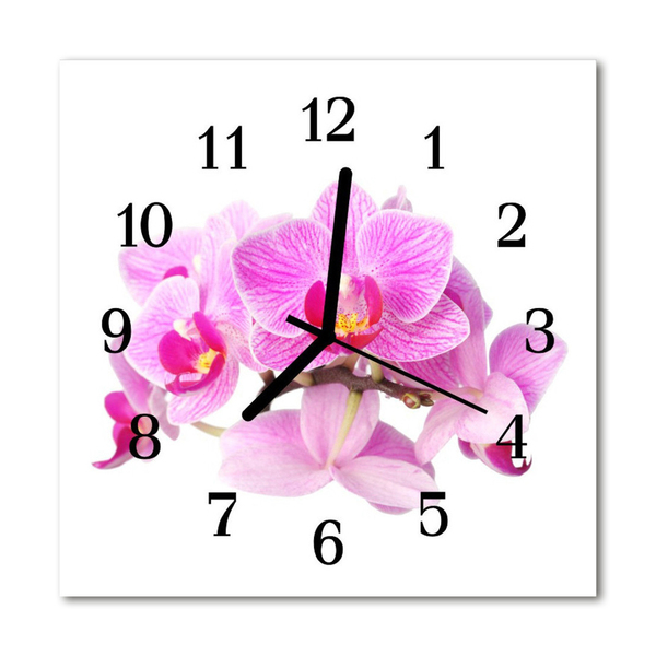 Glasuhr Küchenuhr Orchideen