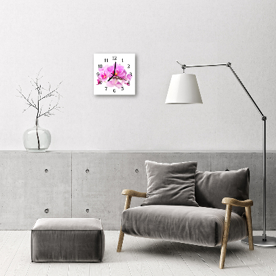 Glasuhr Küchenuhr Orchideen