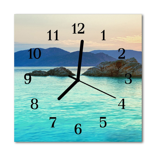 Glasuhr Küchenuhr Meer Insel