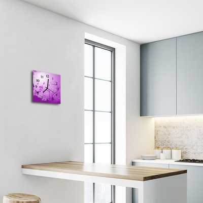 Glasuhr Küchenuhr Blumen Kunst
