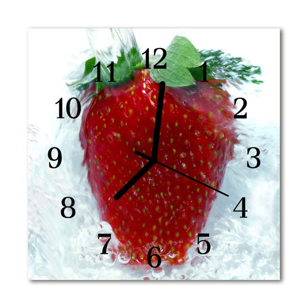 Glasuhr Küchenuhr Erdbeere