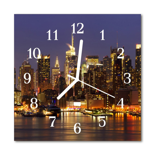 Glasuhr Küchenuhr Skyline