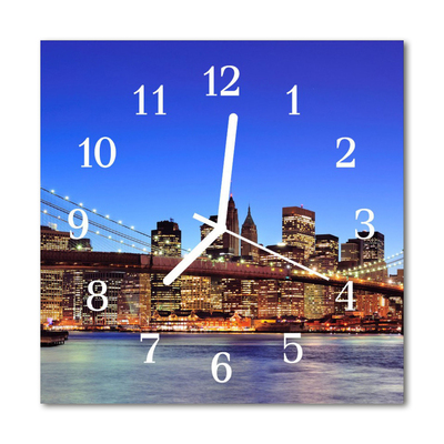 Glasuhr Küchenuhr Skyline Brücke