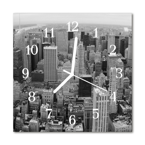 Glasuhr Küchenuhr Skyline