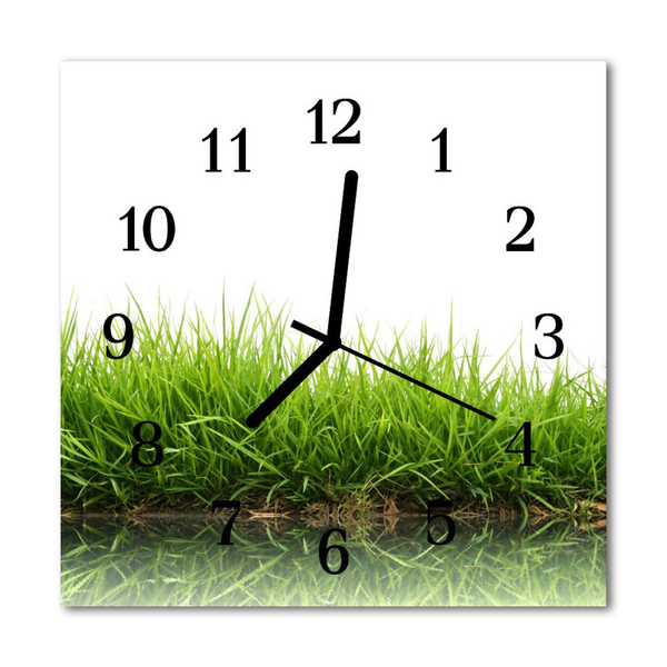 Glasuhr Küchenuhr Gras
