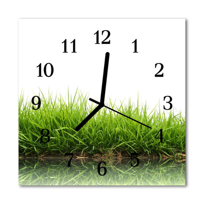 Glasuhr Küchenuhr Gras