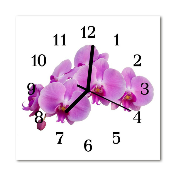 Glasuhr Küchenuhr Orchidee