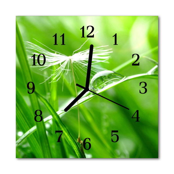 Glasuhr Küchenuhr Gras