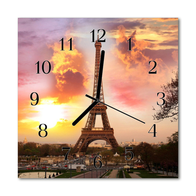 Glasuhr Küchenuhr Eiffelturm Paris