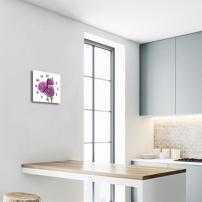 Glasuhr Küchenuhr Blume