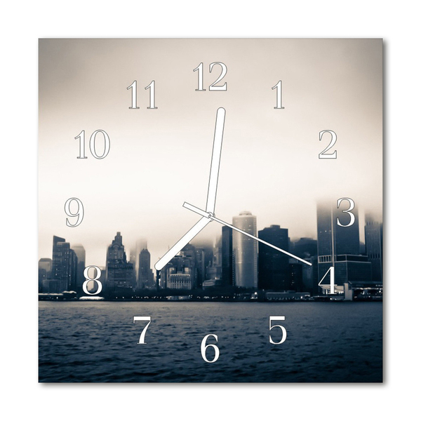 Glasuhr Küchenuhr Skyline