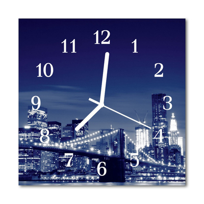 Glasuhr Küchenuhr Skyline