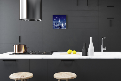 Glasuhr Küchenuhr Skyline