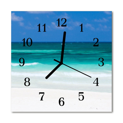 Glasuhr Küchenuhr Strand Meer