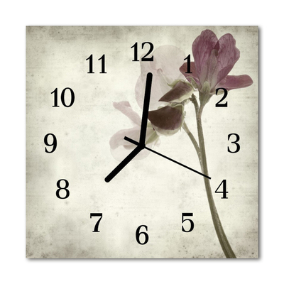 Glasuhr Küchenuhr Vintage Blume