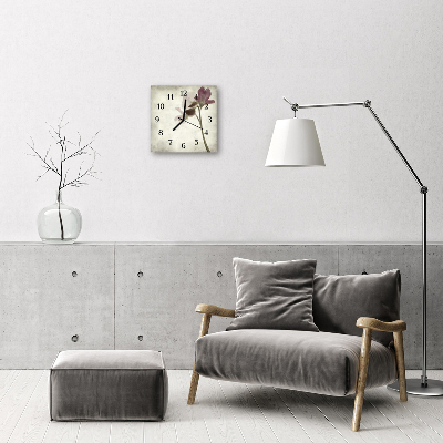 Glasuhr Küchenuhr Vintage Blume