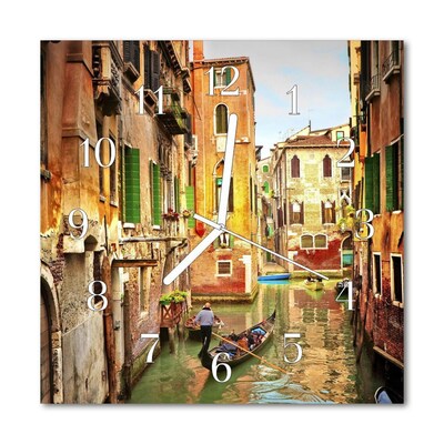 Glasuhr Küchenuhr Venedig Boot