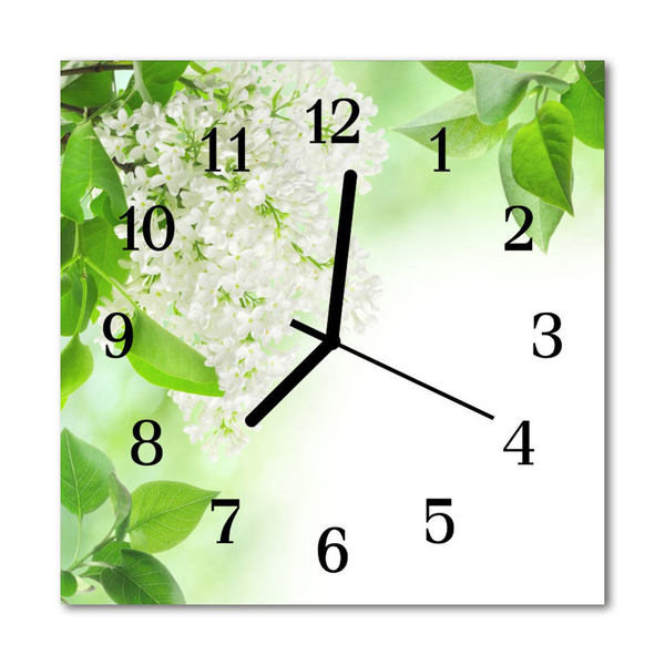 Glasuhr Küchenuhr Blätter