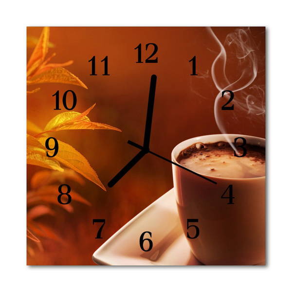 Glasuhr Küchenuhr Kaffee