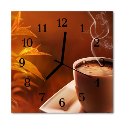 Glasuhr Küchenuhr Kaffee