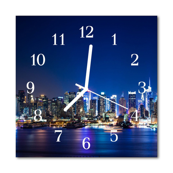 Glasuhr Küchenuhr Skyline