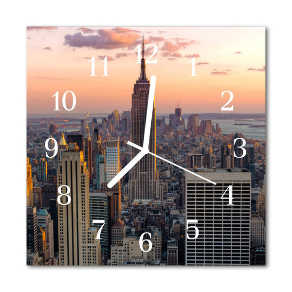 Glasuhr Küchenuhr Skyline