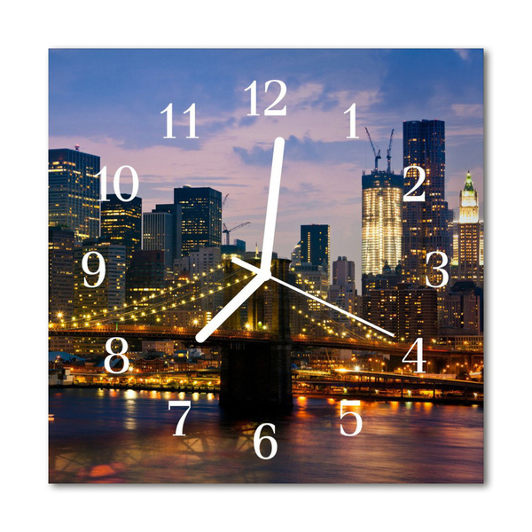 Glasuhr Küchenuhr Skyline Brücke