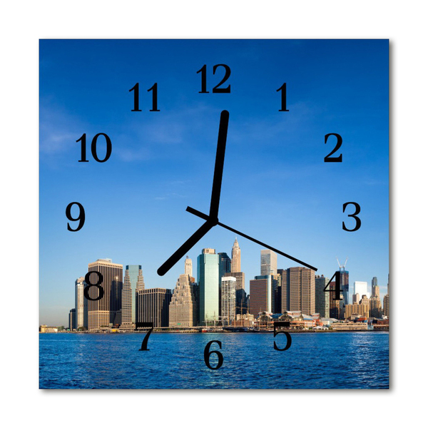Glasuhr Küchenuhr Skyline