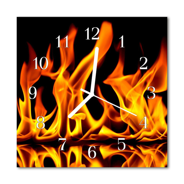 Glasuhr Küchenuhr Feuer