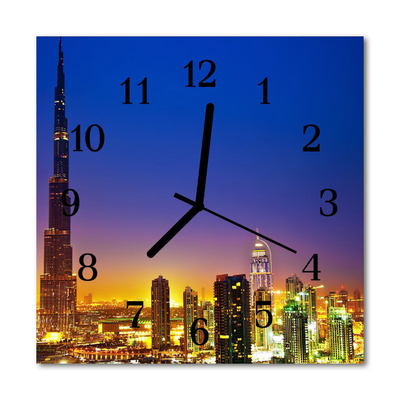 Glasuhr Küchenuhr Skyline Dubai