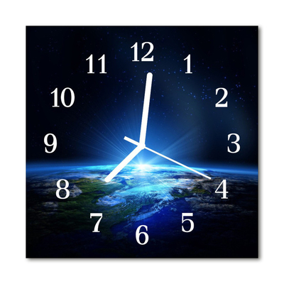 Glasuhr Küchenuhr Erde Weltall