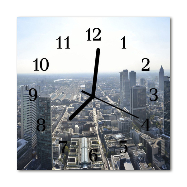 Glasuhr Küchenuhr Skyline