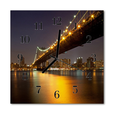 Glasuhr Küchenuhr Brücke Skyline