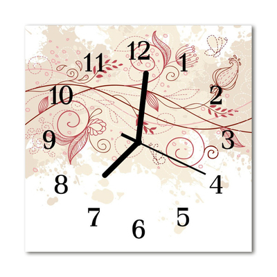 Glasuhr Küchenuhr Blume Kunst