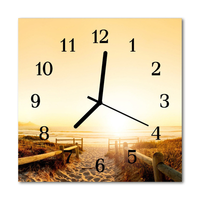 Glasuhr Küchenuhr Strand Pfad
