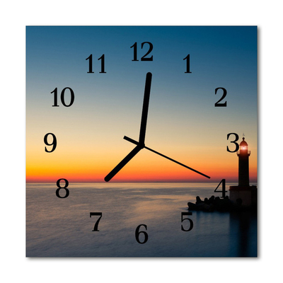 Glasuhr Küchenuhr Leuchtturm Meer