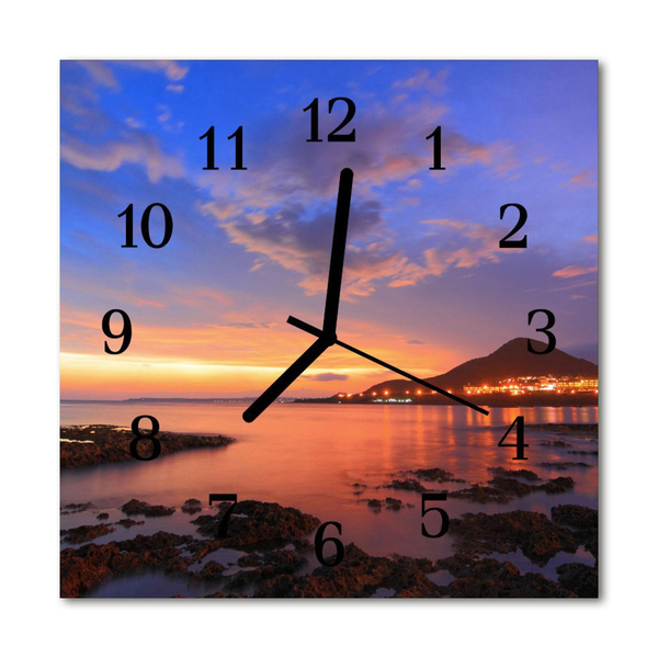 Glasuhr Küchenuhr Meer Insel