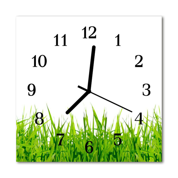 Glasuhr Küchenuhr Gras