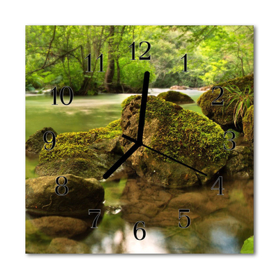 Glasuhr Küchenuhr Landschaft Fluß
