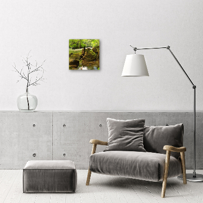 Glasuhr Küchenuhr Landschaft Fluß