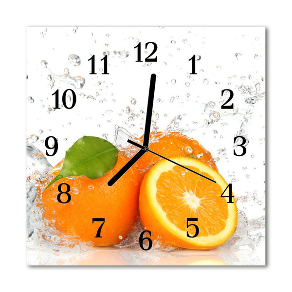 Glasuhr Küchenuhr Orangen