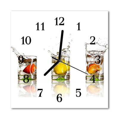 Glasuhr Küchenuhr Früchte Gläser