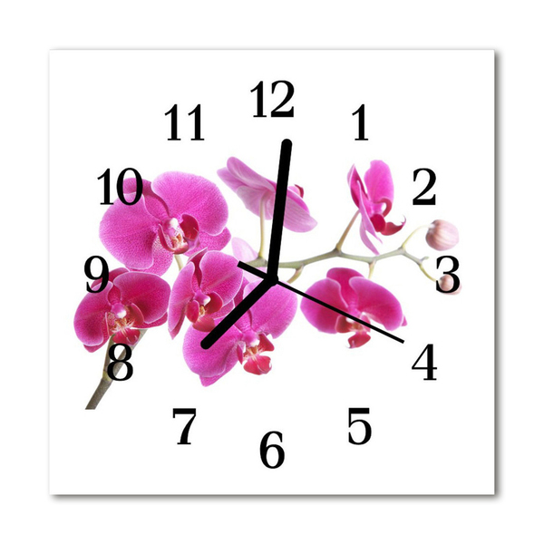 Glasuhr Küchenuhr Orchidee