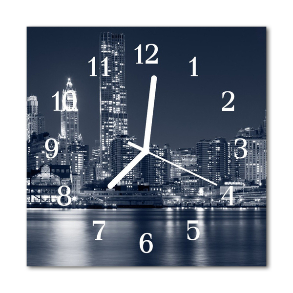 Glasuhr Küchenuhr Skyline